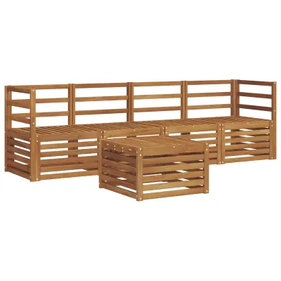 vidaXL Sedežne garniture 5 pcs Naravna Masiven les akacije