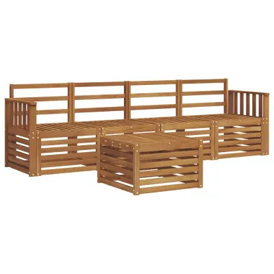 vidaXL Sedežne garniture 5 pcs Naravna Masiven les akacije