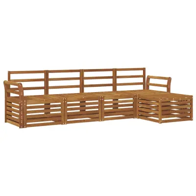 vidaXL Zunanja garnitura za sedenje 5 pcs Naravna