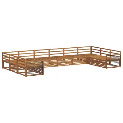 vidaXL Sedežne garniture 10 pcs Naravna Masiven les akacije