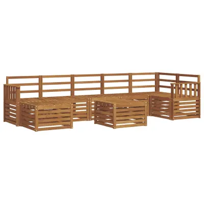 vidaXL Zunanja garnitura za sedenje 8 pcs Naravna Masiven les akacije