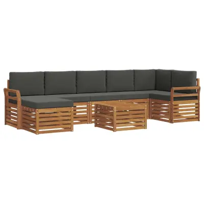 vidaXL Zunanja garnitura za sedenje 8 pcs Naravna in antracitna