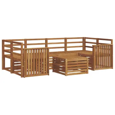 vidaXL Zunanja garnitura za sedenje 7 pcs Naravna Masiven les akacije