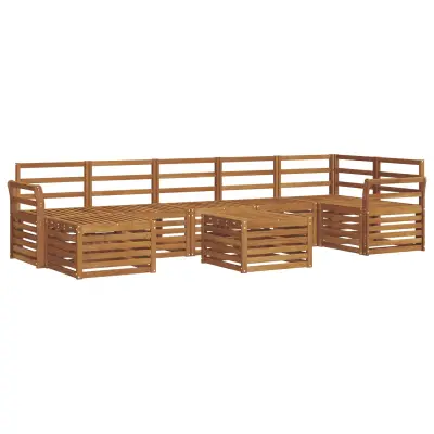 vidaXL Zunanja garnitura za sedenje 8 pcs Naravna Masiven les akacije