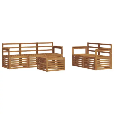 vidaXL Sedežne garniture 6 pcs Naravna Masiven les akacije