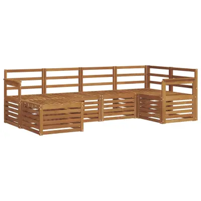 vidaXL Kotna sedežna garnitura 6 pcs Naravna