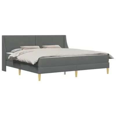 vidaXL Posteljni okvir z vzmetnico Temno siva 180 x 200 cm blago