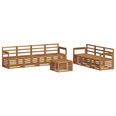 vidaXL Sedežne garniture 8 pcs Naravna Masiven les akacije