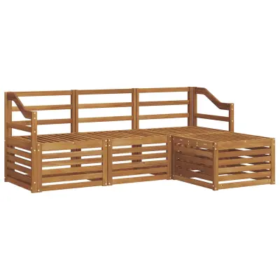 vidaXL Zunanja garnitura za sedenje 4 pcs Naravna