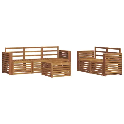 vidaXL Sedežne garniture 6 pcs Naravna Masiven les akacije
