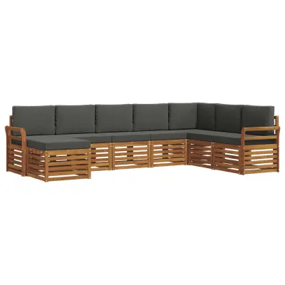vidaXL Zunanja garnitura za sedenje 8 pcs Naravna in antracitna