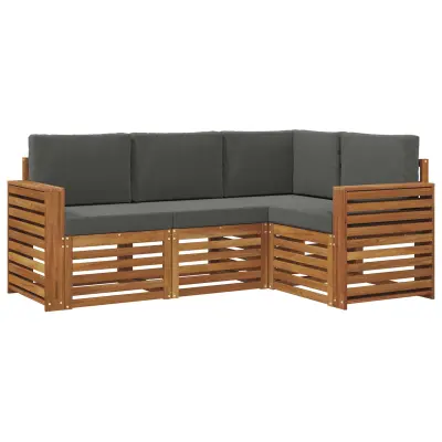 vidaXL Sedežne garniture z blazino 4 pcs Naravna in antracitna