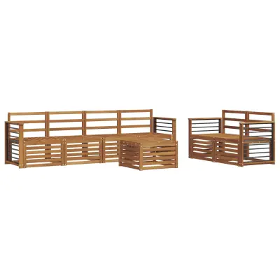 vidaXL Sedežne garniture 7 pcs Naravna Masiven les akacije