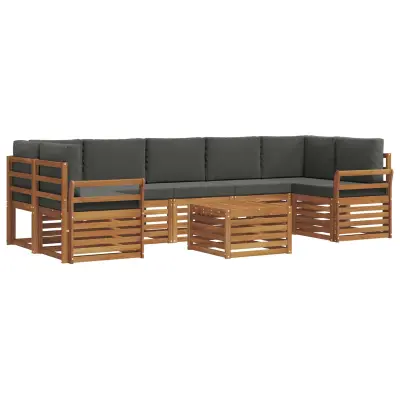 vidaXL Zunanja garnitura za sedenje 8 pcs Naravna in antracitna