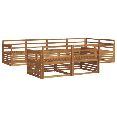 vidaXL Zunanja garnitura za sedenje 7 pcs Naravna Masiven les akacije