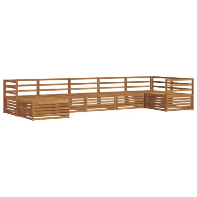 vidaXL Zunanja garnitura za sedenje 7 pcs Naravna