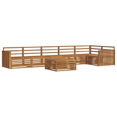 vidaXL Zunanja garnitura za sedenje 7 pcs Naravna