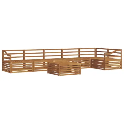 vidaXL Zunanja garnitura za sedenje 7 pcs Naravna