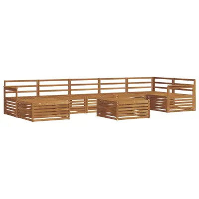 vidaXL Zunanja garnitura za sedenje 8 pcs Naravna