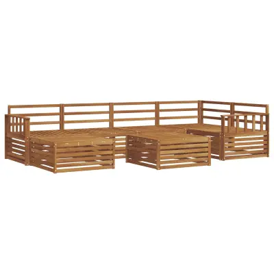 vidaXL Zunanja garnitura za sedenje 7 pcs Naravna Masiven les akacije