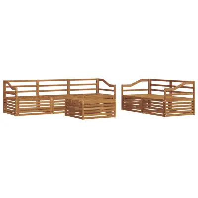 vidaXL Zunanja garnitura za sedenje 6 pcs Naravna Masiven les akacije