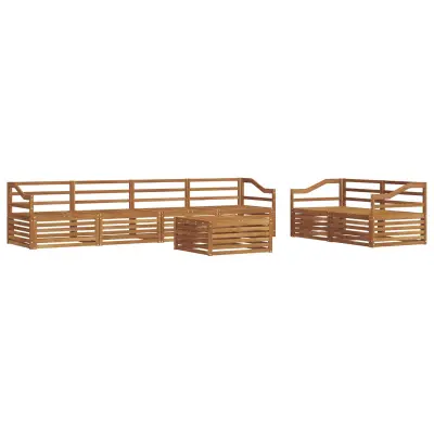 vidaXL Zunanja garnitura za sedenje 7 pcs Naravna Masiven les akacije