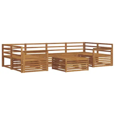 vidaXL Zunanja garnitura za sedenje 7 pcs Naravna Masiven les akacije