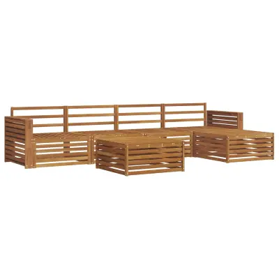vidaXL Zunanja garnitura za sedenje 6 pcs Naravna Masiven les akacije