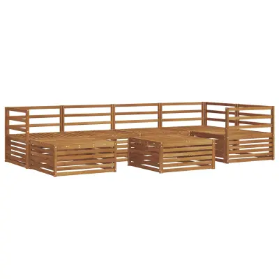 vidaXL Zunanja garnitura za sedenje 7 pcs Naravna Masiven les akacije