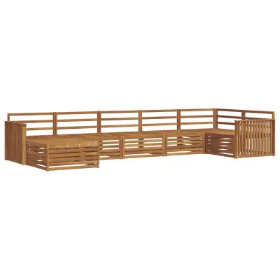 vidaXL Zunanja garnitura za sedenje 7 pcs Naravna