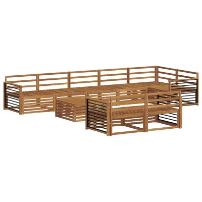 vidaXL Zunanja garnitura za sedenje 9 pcs Naravna Masiven les akacije
