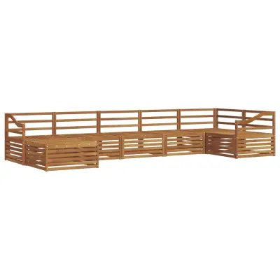 vidaXL Zunanja garnitura za sedenje 7 pcs Naravna