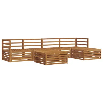 vidaXL Zunanja garnitura za sedenje 6 pcs Naravna Masiven les akacije