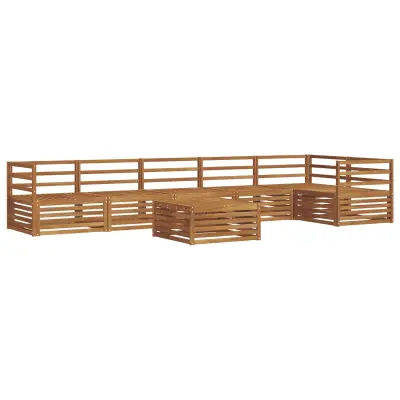 vidaXL Zunanja garnitura za sedenje 7 pcs Naravna