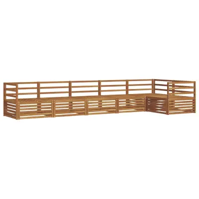 vidaXL Zunanja garnitura za sedenje 6 pcs Naravna Masiven les akacije