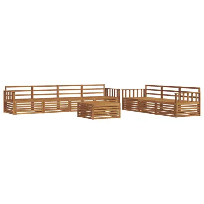 vidaXL Zunanja garnitura za sedenje 8 pcs Naravna Masiven les akacije