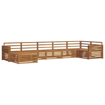vidaXL Zunanja garnitura za sedenje 7 pcs Naravna
