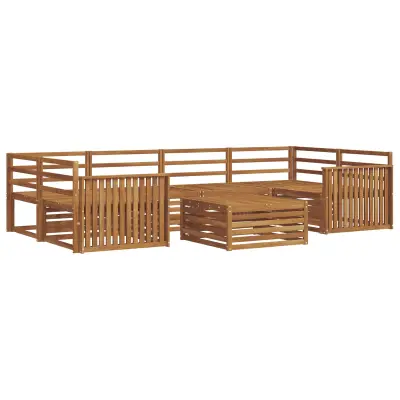 vidaXL Zunanja garnitura za sedenje 7 pcs Naravna Masiven les akacije