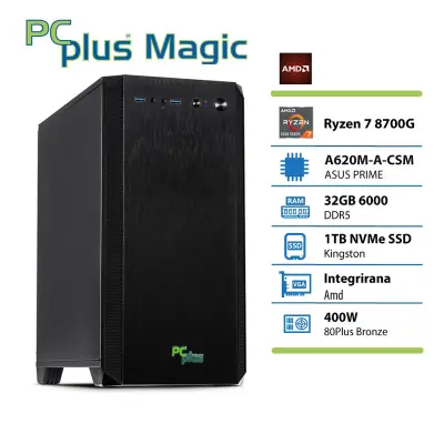 Namizni računalnik PCPLUS Magic, Ryzen 7 8700G, 32 GB RAM, 1TB SSD