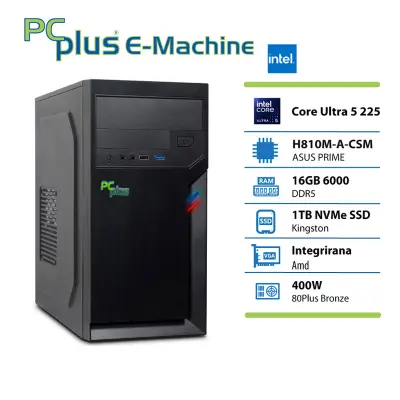 Namizni računalnik PCPLUS e-machine, Ultra 5 225, 16 GB RAM, 1TB SSD