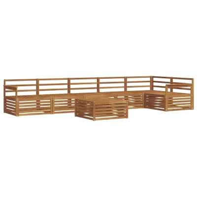 vidaXL Zunanja garnitura za sedenje 7 pcs Naravna