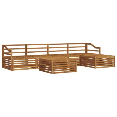 vidaXL Zunanja garnitura za sedenje 6 pcs Naravna Masiven les akacije