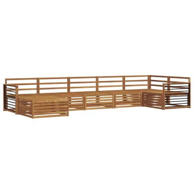 vidaXL Zunanja garnitura za sedenje 7 pcs Naravna