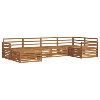 vidaXL Zunanja garnitura za sedenje 6 pcs Naravna Masiven les akacije