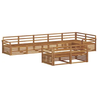 vidaXL Zunanja garnitura za sedenje 8 pcs Naravna Masiven les akacije