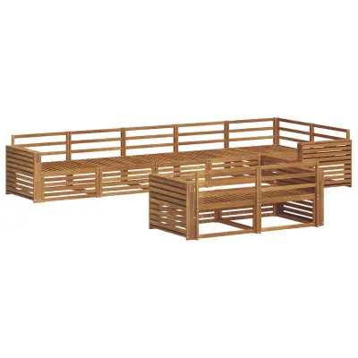 vidaXL Zunanja garnitura za sedenje 8 pcs Naravna Masiven les akacije