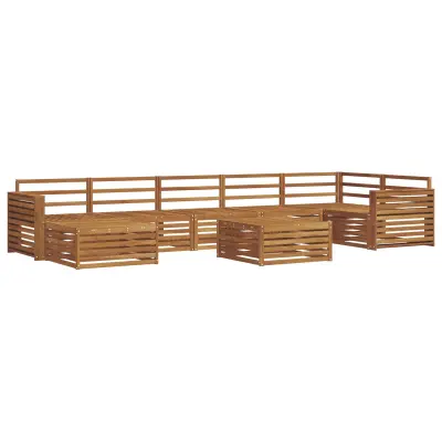 vidaXL Zunanja garnitura za sedenje 8 pcs Naravna