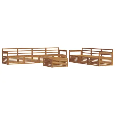 vidaXL Zunanja garnitura za sedenje 8 pcs Naravna Masiven les akacije