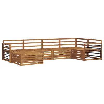 vidaXL Zunanja garnitura za sedenje 6 pcs Naravna