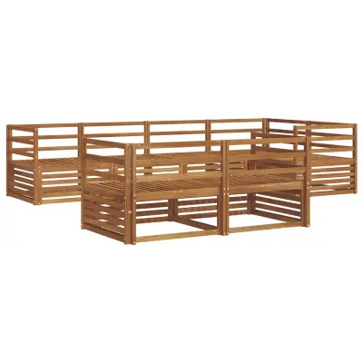 vidaXL Zunanja garnitura za sedenje 7 pcs Naravna Masiven les akacije